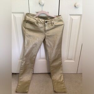 Bullhead Black Gold Skinny Pants size 7